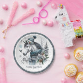 Winter Vibes Horse - Verjaardag Papieren Bordje (Feest)