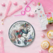 Winter Vibes Horse - Verjaardag Papieren Bordje (Feest)