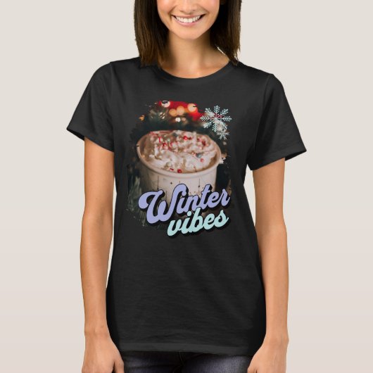 Winter Vibes Hot Cacao T-shirt (Voorkant)