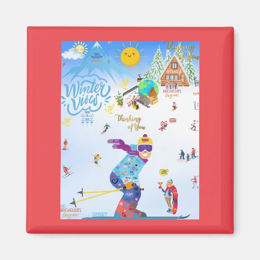 Winter Vibes Magneet (Voorkant)
