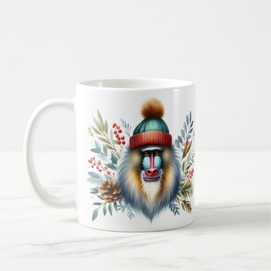 Winter Vibes Mandrill Aap - Koffiemok (Links)