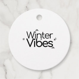 Winter Vibes - Minimalistische Sneeuwvlok en Berg Bedankjes Labels