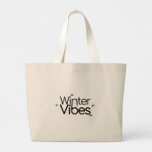 Winter Vibes - Minimalistische Sneeuwvlok en Berg Grote Tote Bag (Achterkant)