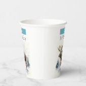 Winter vibes Moose - 1e verjaardag - Papieren Bekers (Rechts)