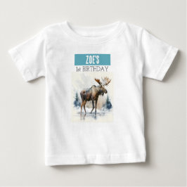 Winter Vibes Moose - 1e verjaardag T-shirt