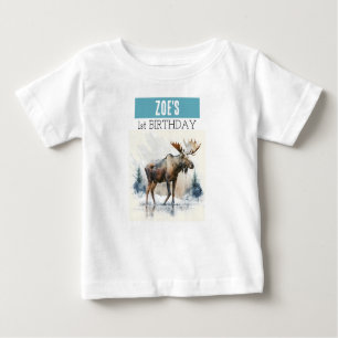 Winter Vibes Moose - 1e verjaardag T-shirt