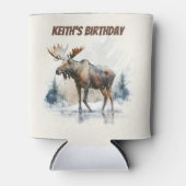 Winter vibes Moose - Verjaardag Blikjeskoeler (Voorkant)