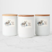 Winter Vibes Moose - Verjaardag Voedselcontainer Etiket (Flessen)