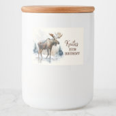 Winter Vibes Moose - Verjaardag Voedselcontainer Etiket (Voorkant)