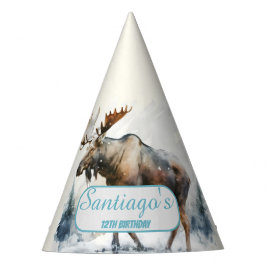 Winter Vibes Moose - Verjaardagsfeest Pet Feesthoedjes