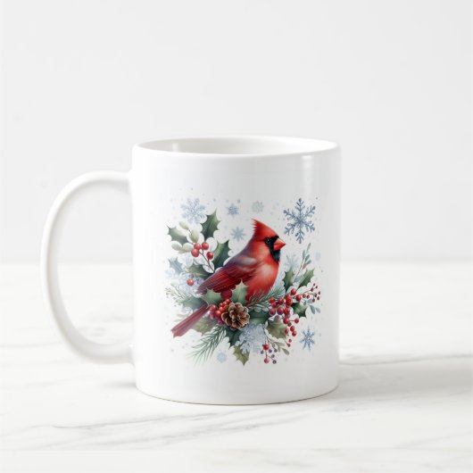 Winter Vibes Noordelijke Kardinaal - Koffiemok (Links)