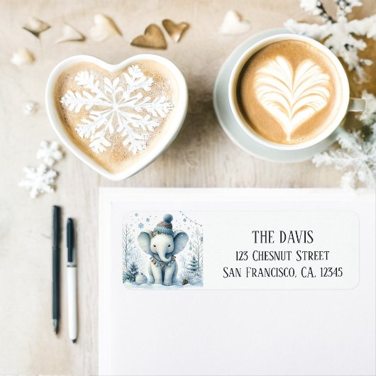 Winter Vibes Olifant - Retouradres Etiket