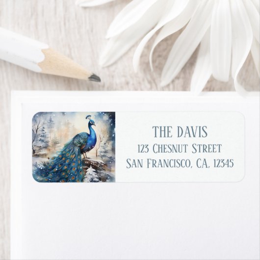 Winter Vibes Peacock - Retouradres Etiket (Insitu)