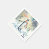 Winter vibes Pinguïn Sneeuw - Verjaardagsfeest - Servet (Hoek)