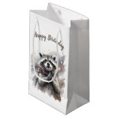 Winter vibes Raccoon - Verjaardagsfeest - Klein Cadeauzakje (Voorkant Gekanteld)