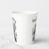 Winter vibes Raccoon - Verjaardagsfeest - Papieren Bekers (Rechts)