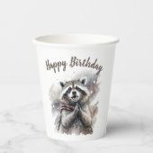 Winter vibes Raccoon - Verjaardagsfeest - Papieren Bekers (Voorkant)