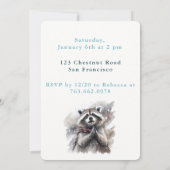 Winter vibes Raccoon - Verjaardagsuitnodiging Kaar Kaart (Achterkant)