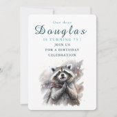 Winter vibes Raccoon - Verjaardagsuitnodiging Kaar Kaart (Voorkant)