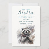 Winter vibes Raccoon - Verjaardagsuitnodiging Kaar Kaart (Voorkant)