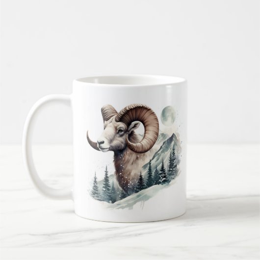 Winter Vibes Rocky Mountain Bighorn Schaap - Koffiemok (Links)
