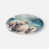 Winter vibes schapen - Verjaardagsfeest - Papieren Bordje (Gekanteld)