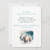 Winter vibes Sheep - Verjaardagsuitnodiging Kaart (Achterkant)