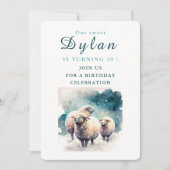 Winter vibes Sheep - Verjaardagsuitnodiging Kaart (Voorkant)