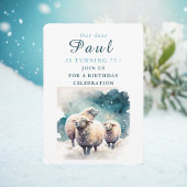 Winter vibes Sheep - Verjaardagsuitnodiging Kaart