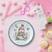 Winter Vibes Snowflakes Walrus Verjaardag Papieren Bordje (Feest)