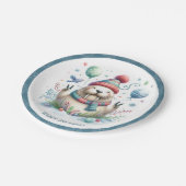 Winter Vibes Snowflakes Walrus Verjaardag Papieren Bordje (Gekanteld)