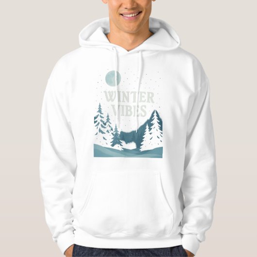 Winter Vibes Snowy Fantasy Design Hoodie (Voorkant)