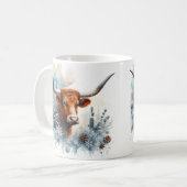 Winter Vibes Texas Longhorn - Koffiemok (Voorkant links)