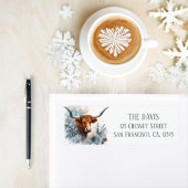 Winter Vibes Texas Longhorn - Retouradres Etiket