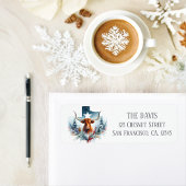 Winter Vibes Texas Longhorn - Retouradres Etiket