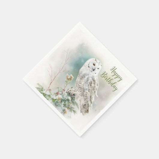 Winter vibes Uil - Verjaardagsfeest - Servet (Hoek)