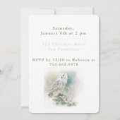 Winter vibes Uil - Verjaardagsuitnodiging Kaart (Achterkant)