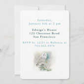 Winter vibes Uil - Verjaardagsuitnodiging Kaart (Achterkant)