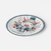 Winter Vibes Varkenssjaal en Pet - Verjaardag Papieren Bordje (Gekanteld)