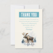 Winter vibes Watercolor Eland - Verjaardag Bedankkaart (Voorkant)