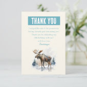 Winter vibes Watercolor Eland - Verjaardag Bedankkaart (Staand voorkant)