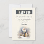 Winter vibes Watercolor Hermelijn - Verjaardag Bedankkaart (Voorkant)