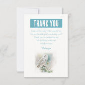 Winter vibes Watercolor Uil - Verjaardag Bedankkaart (Voorkant)