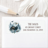 Winter Vibes Waterverf Bald Eagle Retouradres Etiket (Insitu)