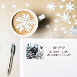 Winter Vibes Waterverf Bald Eagle Retouradres Etiket