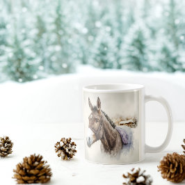 Winter Vibes Waterverf Donkey Koffiemok