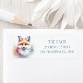 Winter Vibes Waterverf Fox Retouradres Etiket (Insitu)