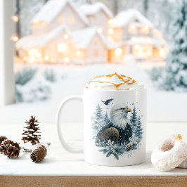 Winter Vibes Waterverf Kale Adelaar Koffiemok