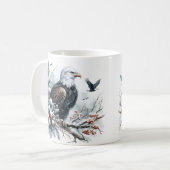 Winter Vibes Waterverf Kale Adelaar - Koffiemok (Voorkant links)