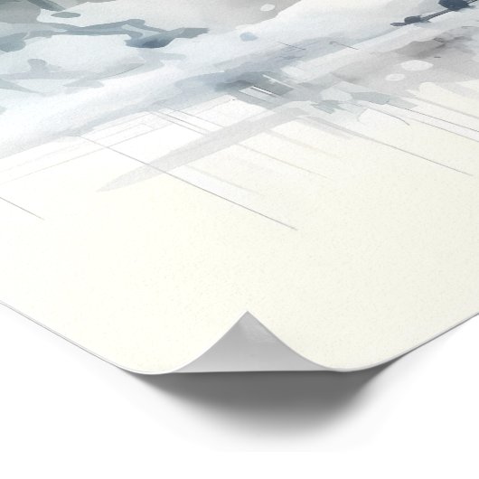 Winter Vibes Waterverf Moose - Kinder Poster (Hoek)